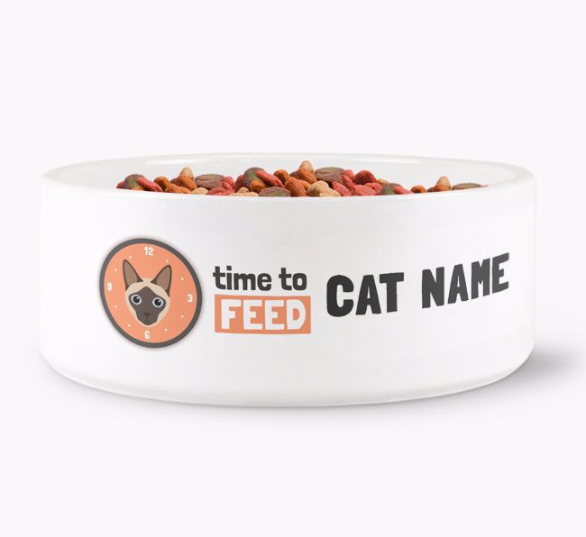 'Time to Feed {dogsName}' - Personalised Cat Bowl for your {breedFullName}